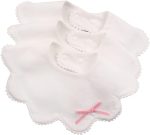 JANGANNSA 3 PCS White Flower Baby Bibs Infant Burp Clothes For Baby Girls Saliva Towel Cotton Infant Toddler Girls Bibs